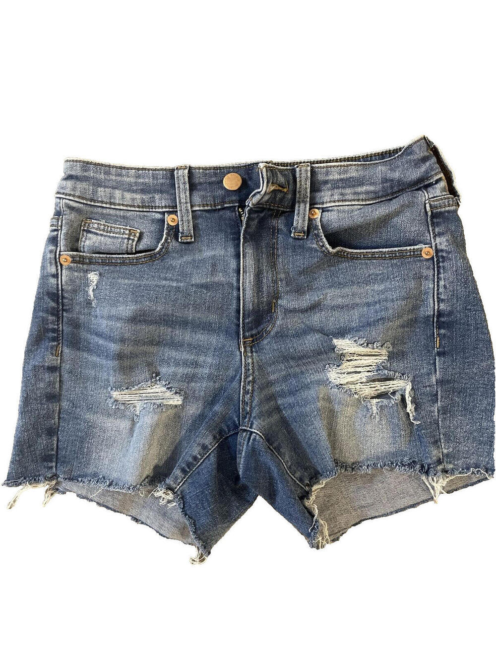 Universal Thread size 0/25 High Rise Midi jean Shorts jeans ripped distressed